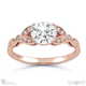 solitaire 4 claw filigree natural diamond engagement ring rose gold with 9k rose gold metal and round shape diamond