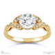 solitaire 4 claw filigree lab grown diamond engagement ring yellow gold with 9k yellow gold metal and round shape diamond