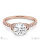 leaf pave milgrain natural diamond engagement ring rose gold with 9k rose gold metal and round shape diamond