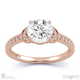 leaf pave milgrain natural diamond engagement ring rose gold with 9k rose gold metal and round shape diamond