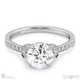 leaf pave milgrain natural diamond engagement ring platinum with platinum metal and round shape diamond