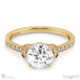 leaf pave milgrain lab grown diamond engagement ring yellow gold with 9k yellow gold metal and round shape diamond