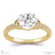 leaf pave milgrain lab grown diamond engagement ring yellow gold with 9k yellow gold metal and round shape diamond