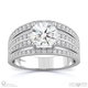 multi row pave setting split band round natural diamond engagement ring white gold with 9k white gold metal and round shape diamond