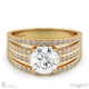 multi row pave setting split band round lab grown diamond engagement ring yellow gold with 9k yellow gold metal and round shape diamond