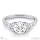 multi stone cluster engagement ring platinum with platinum metal and round shape diamond