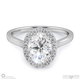 oval halo pave setting natural diamond engagement ring white gold with 9k white gold metal and oval shape diamond