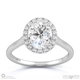 oval halo pave setting natural diamond engagement ring white gold with 9k white gold metal and oval shape diamond