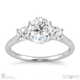 trilogy oval natural diamond engagement ring platinum with platinum metal and oval shape diamond