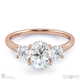 trilogy oval lab grown diamond engagement ring rose gold with 9k rose gold metal and oval shape diamond