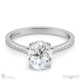 oval solitaire natural diamond pavé ring white gold with 9k white gold metal and oval shape diamond