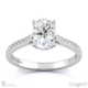 oval solitaire natural diamond pavé ring white gold with 9k white gold metal and oval shape diamond