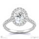 natural diamond oval halo side stones engagement ring platinum with platinum metal and oval shape diamond
