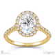 natural diamond oval halo side stones engagement ring yellow gold with 9k yellow gold metal and oval shape diamond