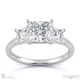Princess Cut Trilogy Natural Diamond Engagement Ring White Gold