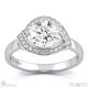 round pave overlap halo natural diamond engagement ring white gold with 9k white gold metal and round shape diamond