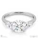trilogy round pear side stones natural diamond engagement ring platinum with platinum metal and round shape diamond