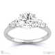 trilogy round pear side stones natural diamond engagement ring platinum with platinum metal and round shape diamond