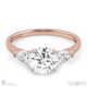 trilogy round pear side stones natural diamond engagement ring rose gold with 9k rose gold metal and round shape diamond