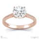 four claw pave band lab grown diamond engagement ring rose gold with 9k rose gold metal and round shape diamond