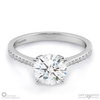 Four Claw Pave Band Lab Grown Diamond Engagement Ring White Gold