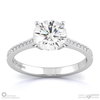 Four Claw Pave Band Lab Grown Diamond Engagement Ring White Gold
