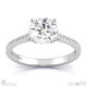 four claw pave band lab grown diamond engagement ring white gold with 18k white gold metal and round shape diamond