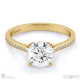 four claw pave band natural diamond engagement ring yellow gold with 9k yellow gold metal and round shape diamond
