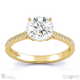 four claw pave band natural diamond engagement ring yellow gold with 9k yellow gold metal and round shape diamond