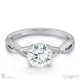 split pavé round twist natural diamond engagement ring platinum with platinum metal and round shape diamond