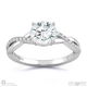 split pavé round twist natural diamond engagement ring white gold with 9k white gold metal and round shape diamond