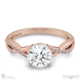 split pavé round twist lab grown diamond engagement ring rose gold with 18k rose gold metal and round shape diamond