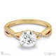 split pavé round twist natural diamond engagement ring yellow gold with 9k yellow gold metal and round shape diamond
