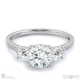 round natural diamond trilogy pavé set engagement ring platinum with platinum metal and round shape diamond