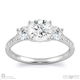 round natural diamond trilogy pavé set engagement ring white gold with 9k white gold metal and round shape diamond