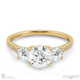 round natural diamond trilogy pavé set engagement ring yellow gold with 18k yellow gold metal and round shape diamond