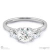 lab grown diamond trilogy engagement ring white gold with 9k white gold metal and round shape diamond
