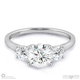 trilogy plain band lab grown diamond engagement ring white gold with 9k white gold metal and round shape diamond