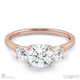 natural diamond trilogy engagement ring rose gold with 9k rose gold metal and round shape diamond
