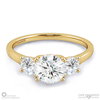 Trilogy Plain Band Natural Diamond Engagement Ring White Gold