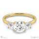 trilogy plain band natural diamond engagement ring yellow gold with 9k yellow gold metal and round shape diamond