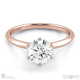 6-prong solitaire round natural diamond setting rose gold with 9k rose gold metal and round shape diamond