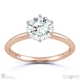 6-prong solitaire round natural diamond setting rose gold with 9k rose gold metal and round shape diamond