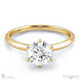 6-prong solitaire round lab grown diamond setting yellow gold with 9k yellow gold metal and round shape diamond