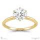 6-prong solitaire round lab grown diamond setting yellow gold with 9k yellow gold metal and round shape diamond