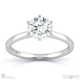 round solitaire 6 claw natural diamond engagement ring platinum with platinum metal and round shape diamond