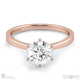 round solitaire 6 claw natural diamond engagement ring rose gold with 9k rose gold metal and round shape diamond