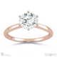 round solitaire 6 claw natural diamond engagement ring rose gold with 9k rose gold metal and round shape diamond