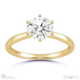 round solitaire 6 claw lab grown diamond engagement ring yellow gold with 18k yellow gold metal and round shape diamond