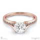 round tension set 4 claw channel pave lab grown diamond engagement ring rose gold with 18k rose gold metal and round shape diamond